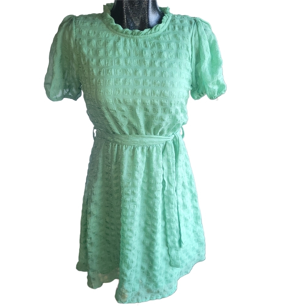 Monteau Green Short Sleeve Dress M